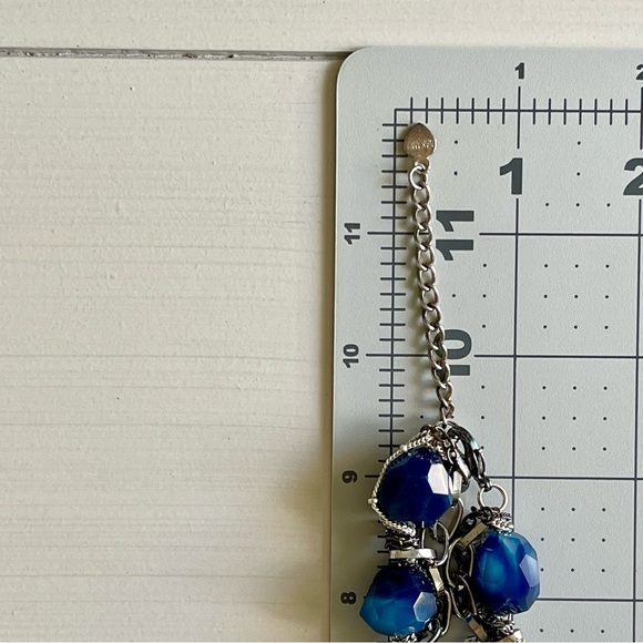 NAKAMOL Grungy Style Blue Chunky faceted Semi-Precious Stones Mixed Metal Chains - Picture 11 of 12